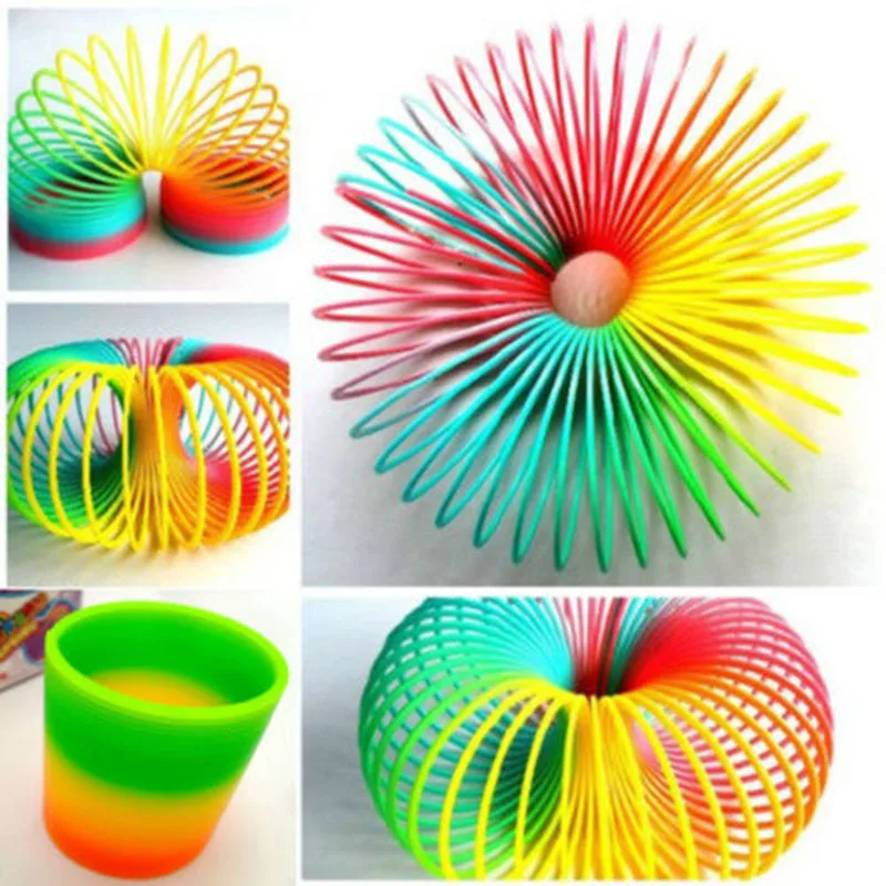 

Children's Fashion Colorful Rainbow Plastic Magic Slinky Exercise Hand Flexibility Toy Kids' Birthday Xmas gift Free Shipping