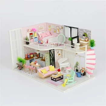 

Doll House Furniture Dolls 3D Dollhouse DIY Miniature Handmade Toys For Children Birthday Christmas Gifts M035