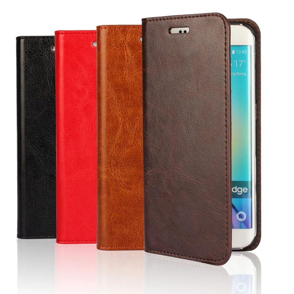 

S6 Edge Coque For Samsung GALAXY S6 edge Genuine Real Flip Leather Case Protective Cover Fundas Capa Cases Etui Accessory Bags