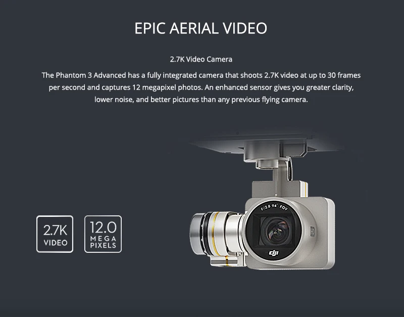 DJI Phantom3 Advanced RC Helicopter With 1080P 2.7K HD Camera+P3A Waterproof Backpack (3 Gifts Include)