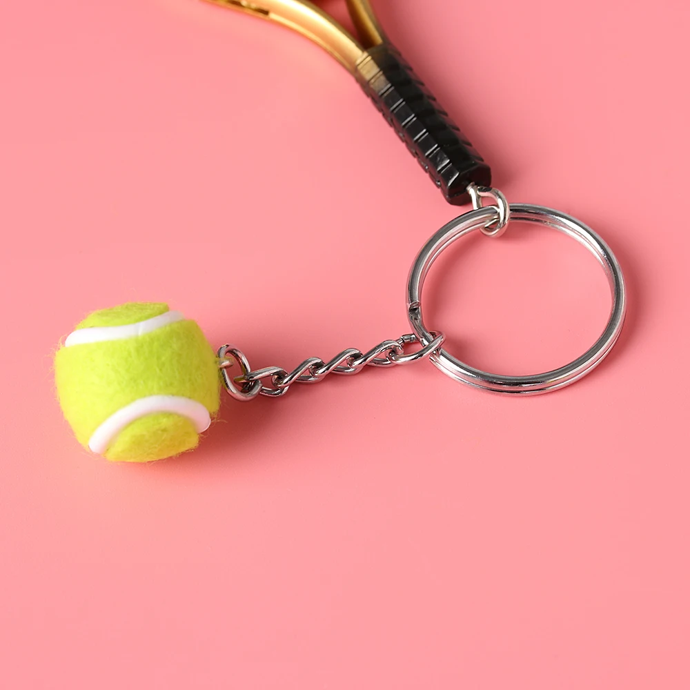 Брелок для ключей с мячом теннисной ракетки 6 цветов|bag accessories|ball keychainfashion keychain |