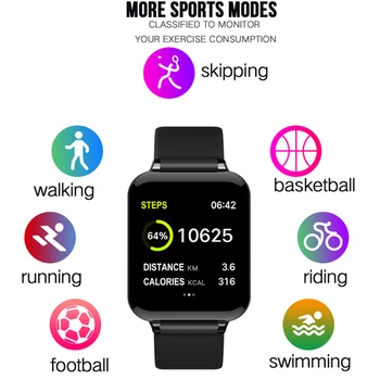 

B57 Smart Watch 1.3" Color Screen Blood Pressure Heart Rate Monitor Sport Activity Tracker Bracelet for Xiaomi Iphone Huawei
