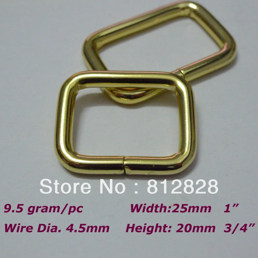 25pcs 1" 25mm Gold Rectangle Rings for Bags findingsin Buckles & Hooks