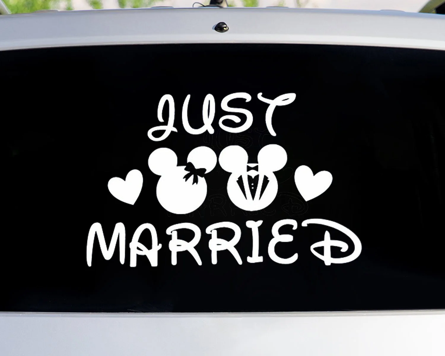 

Just Married Decal Wedding Car Decoration Vinyl Wall Stickers Wedding Decals Lovely Mouse Married Car Sticker B200