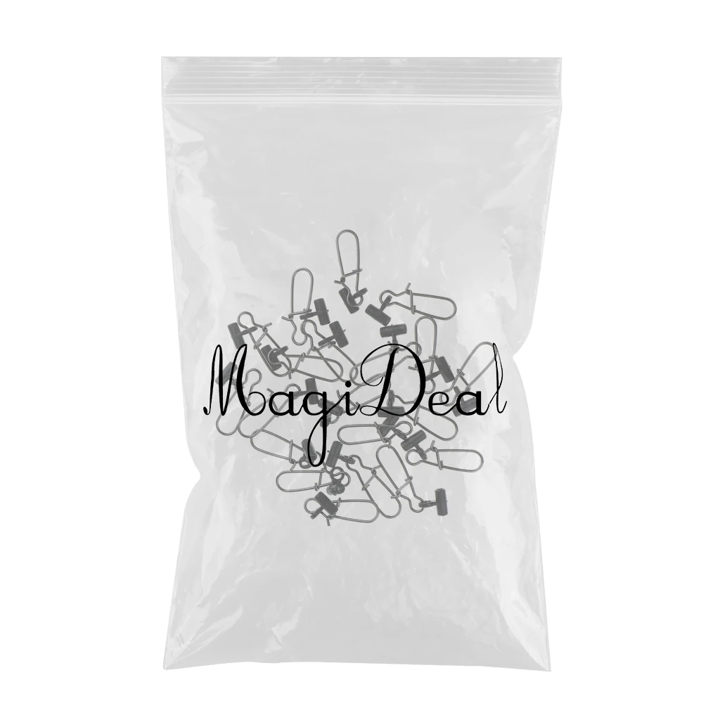 20Pcs Heavy Duty Line Sinker Slides Swivels with Stainless Steel Snaps High-strength Fishing Braid Fishing Accessories