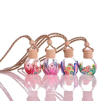 

100pcs 8ml Empty Refillable Car Hang Decoration Glass Essence Oil Perfume bottle new SN1293
