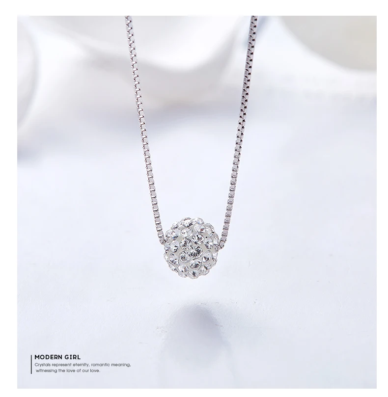 CDE кристалл кулон ожерелье украшено кристаллами от Swarovski 925 пробы ожерелье для женщин звено цепи ювелирные изделия ожерелье