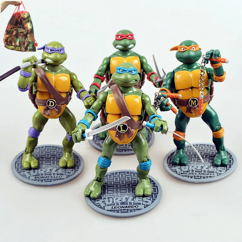 

Anime Movie Turtles Statue Ninjago Backpack Michelangelo Donatello Figurines Alien Dolls Birthday Gift for Boys Collection