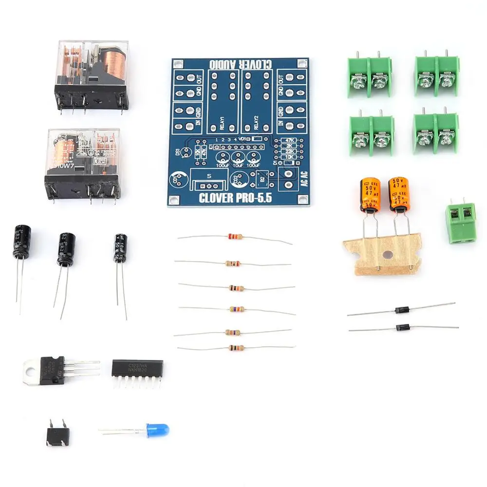 Переменный ток 12-24 V двойное реле Напряжение регулятор Защитная панель динамика модуль DIY Kit аудио Динамик Защита Набор предусилителей UPC1237