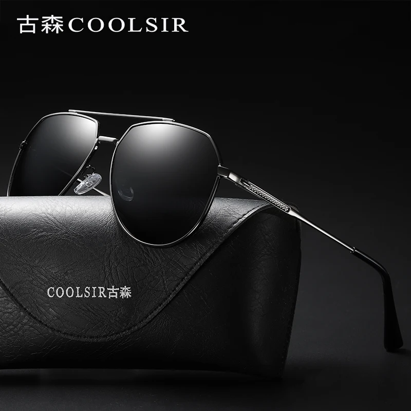 

COOLSIR Mens Glasses Polarized Sunglasses Male 2019Driver's Goggles Mirror Polarized Sun Glasses Metal