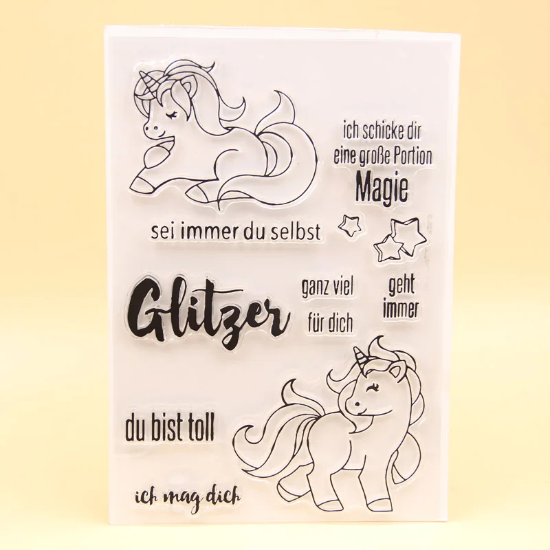 

KLJUYP Unicorn Clear Stamps Scrapbook Paper Craft Clear stamp scrapbooking
