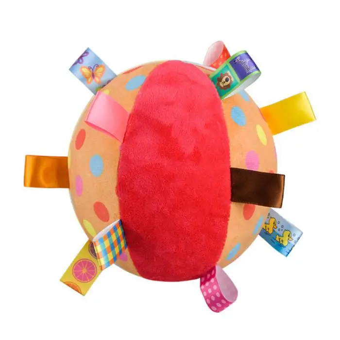 Детский мягкий плюшевый шар, детская игрушка со звуком погремушки для младенца, игрушка ярких цветов, ползать мяч для младенцев FJ88