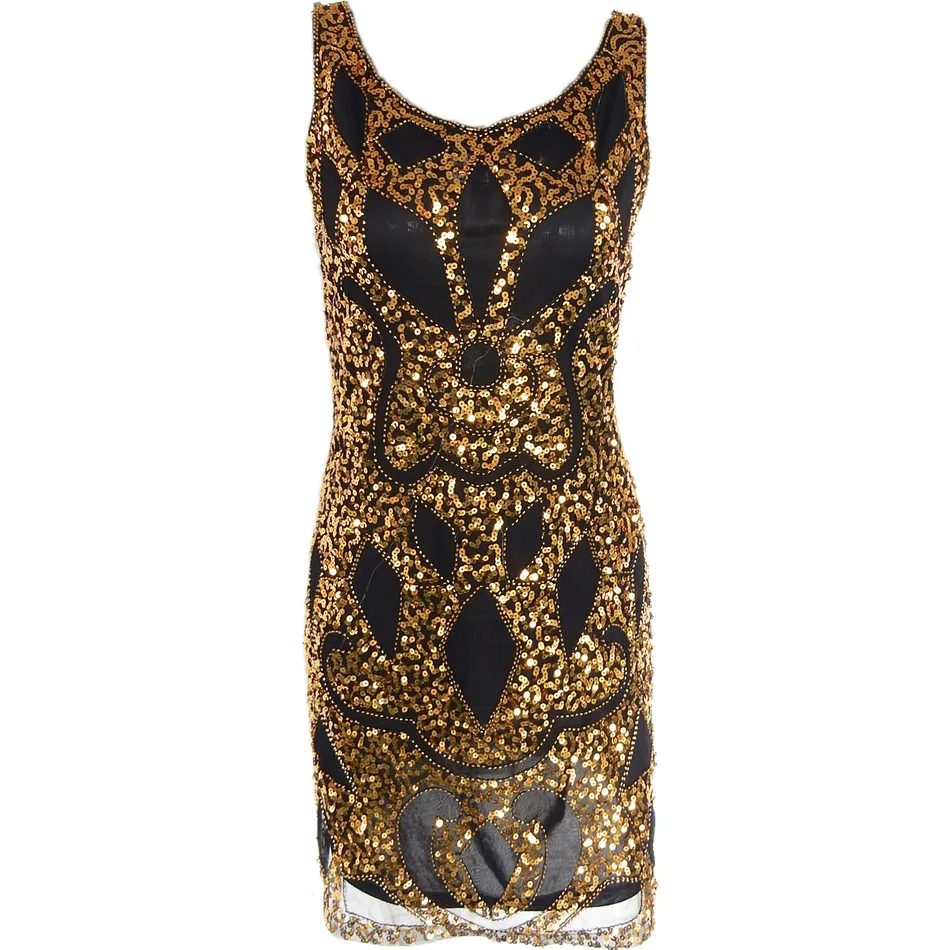 1920s sequin art deco maxi dress