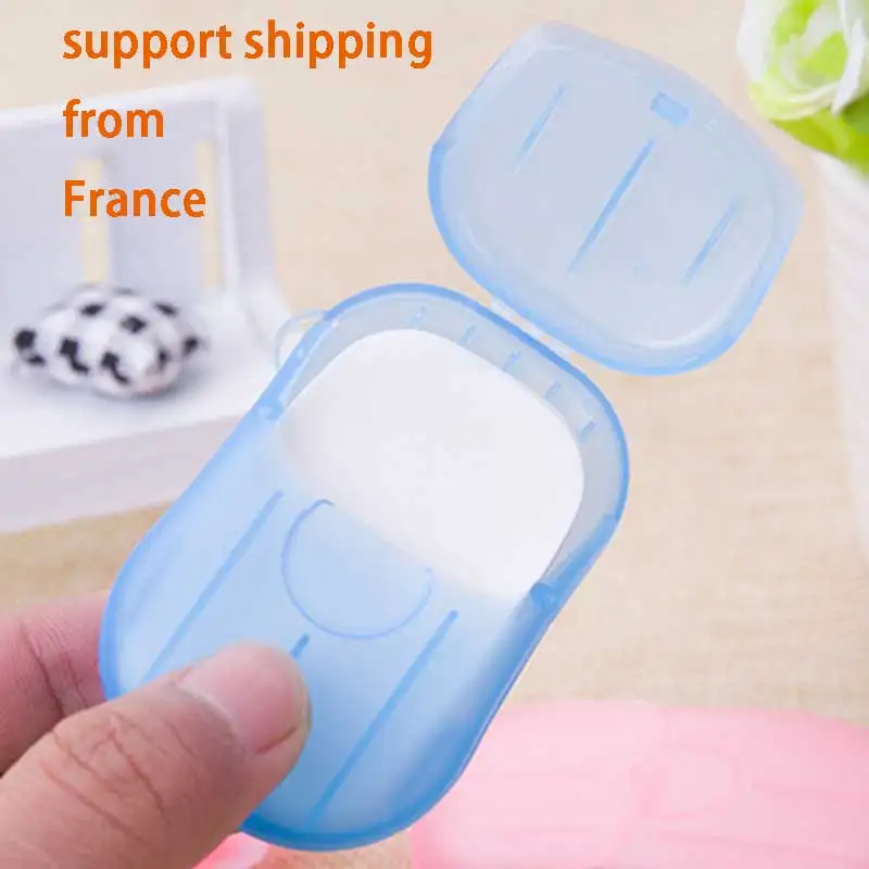 

20pcs Portable Soap Paper Outdoor Travel Paper Soap Washing Hand Bath Clean Scented Slice Sheets Disposable Boxe Soap beauty