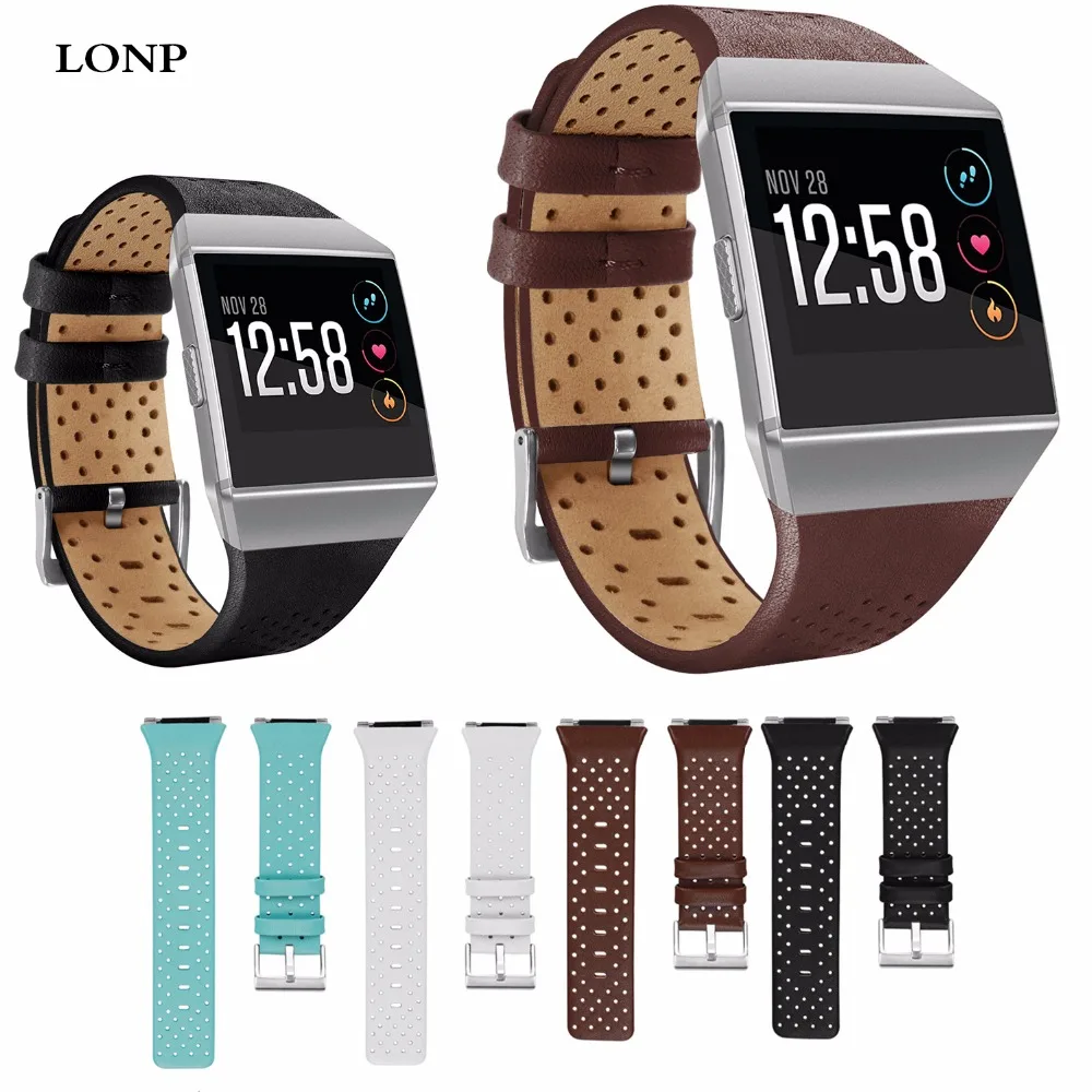 Leather strap band for fitbit ionic watch wrist Bracelet Replacement