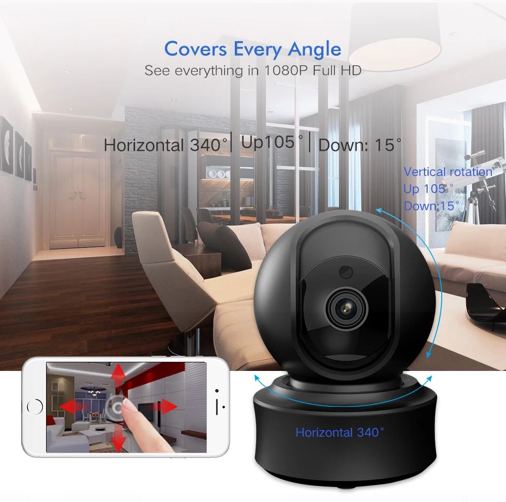 SDETER ip-камера-Wifi Беспроводная 2MP 1080P Поддержка YI облачная камера безопасности панорамирование/наклон/зум ночное видение Детский Монитор движения трек