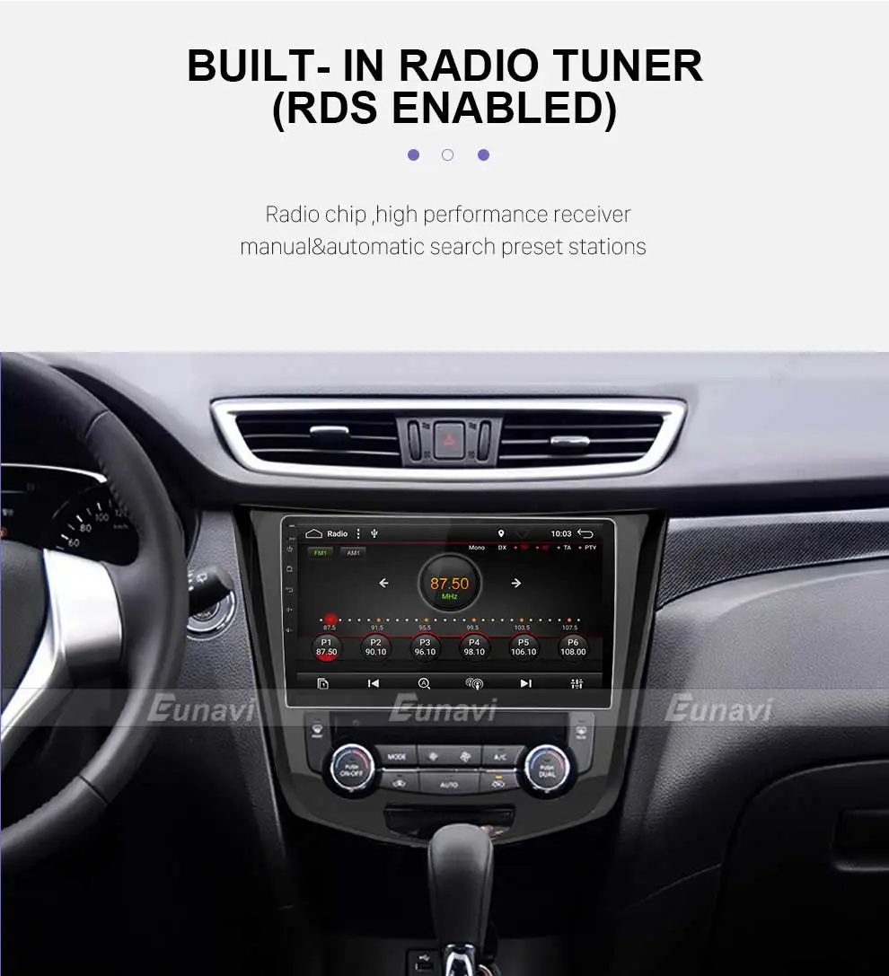 Cheap Eunavi 10.2" Android 8.1 Car GPS Radio Player for Nissan X-Trail Qashqail 2014-2017 with Quad Core 2GB+32GB Stereo Multimedia 11