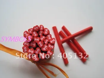

g-12 Free Shipping 100pcs 5mm Cute Flying Red Heart Cane Fancy Nail Art Polymer Clay Cane