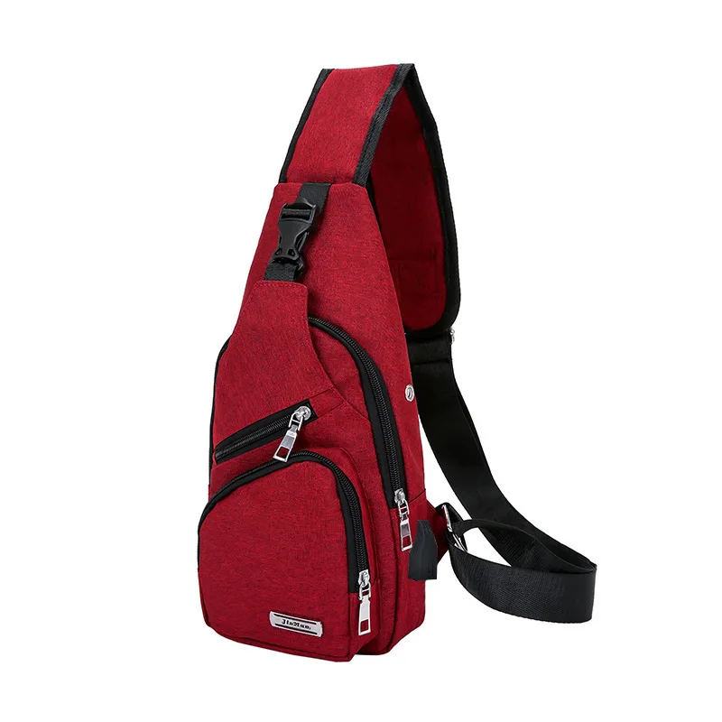 Men Women Cross Chest shoulder bag Unisex 2019 Casual Waterproof Functional Fanny Waist Bag Sports Travel Usb Outdoor Belt Pack (8)