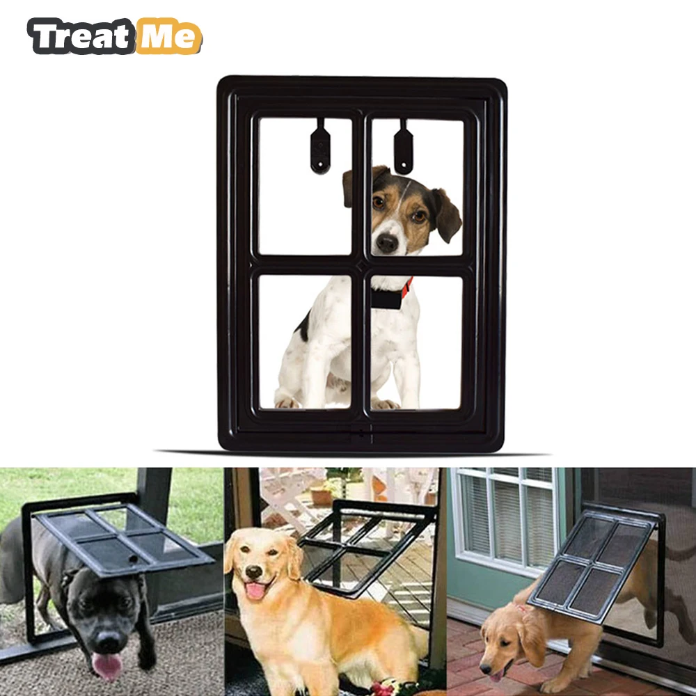 Pet Cat And Dog Gates Door Lock Lockable Safe Flap Door Puertas Para