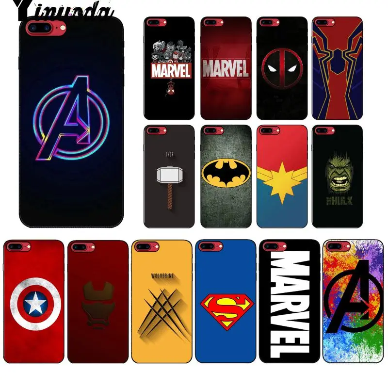 

Yinuoda Marvel superhero logo Luxury Unique Design Phone Cover for iPhone 5 5Sx 6 7 7plus 8 8Plus X XS MAX XR