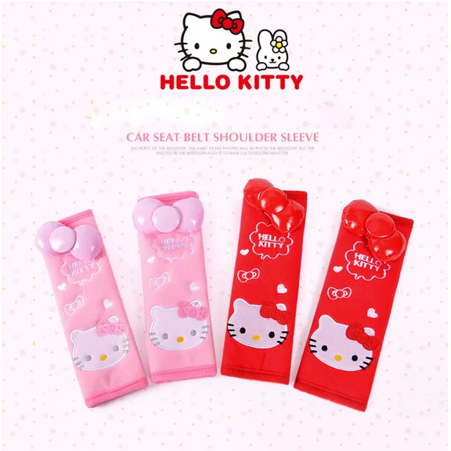 CHIZIYO 2PCS Hello Kitty Children Seat Belt Cover Shoulder Pad Cartoon