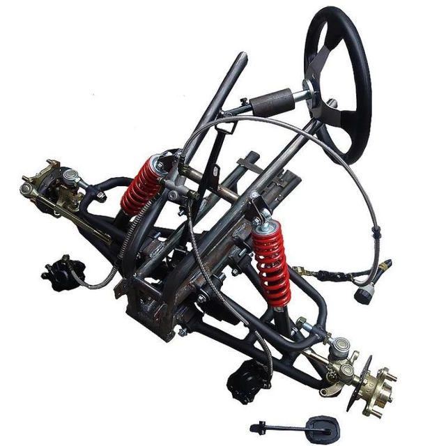 Kart Go-Kart Chassis Vorne Hinterachse Swingarms Wishbones Lenkung Rack Rad  Suspensionen 60V 1000W Getriebe Motor Mit räder