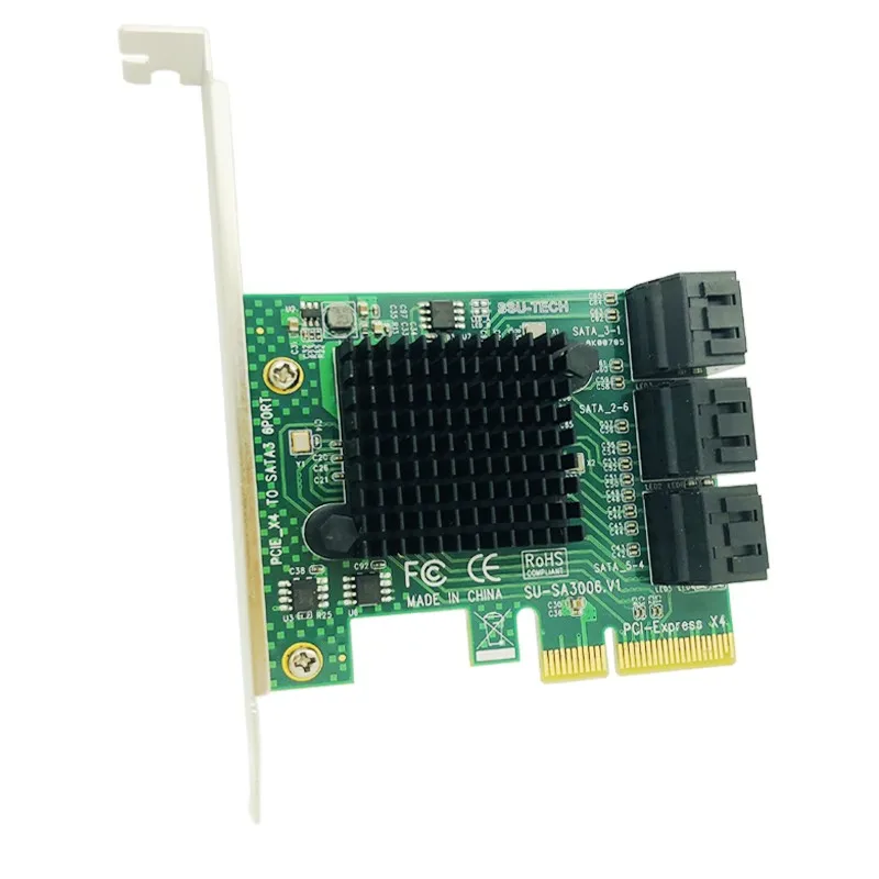 SATA карта 6 портов 3 0 PCI E Express плата контроллера с кронштейном SATAIII Гбит/с адаптера