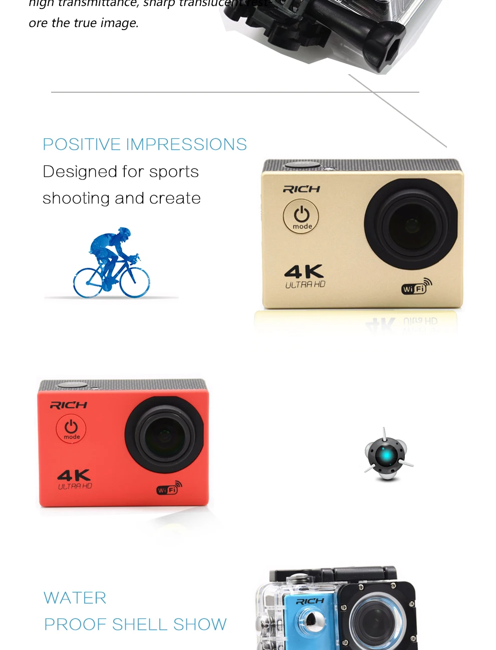 Богатый экшн камеры WI FI HD 1080 P 2 0 ЖК дисплей 170D объектив go шлем Открытый Cam