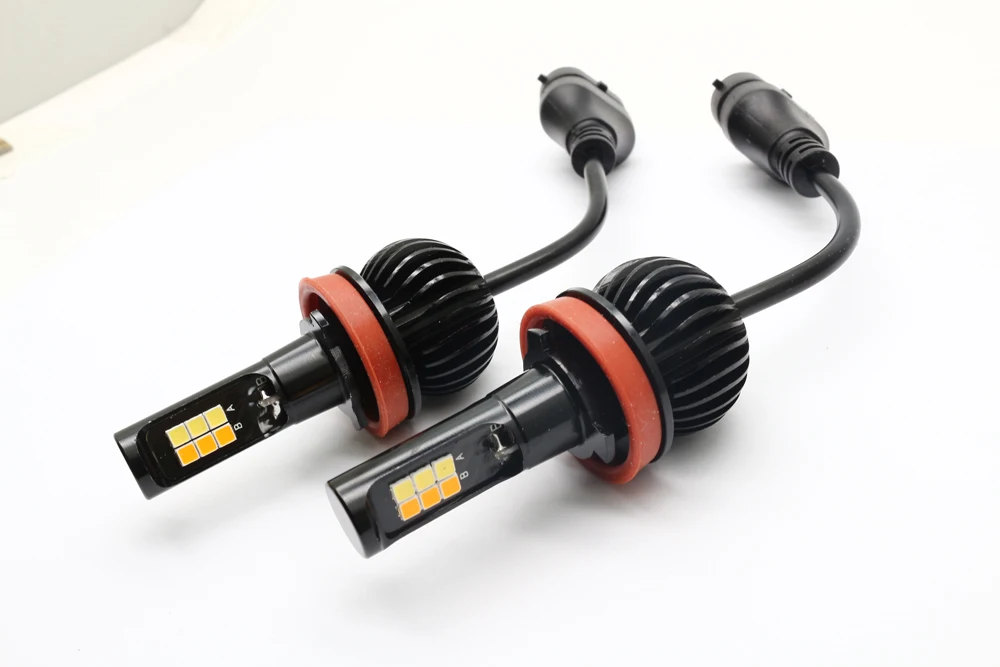 Dual Color Change Headlight H7 H4 LED Fog Light Bulb 6000k White 3000K Yellow H1 H3 H8 H11 9005 9006 880 12V 20W LED Headlights (5)