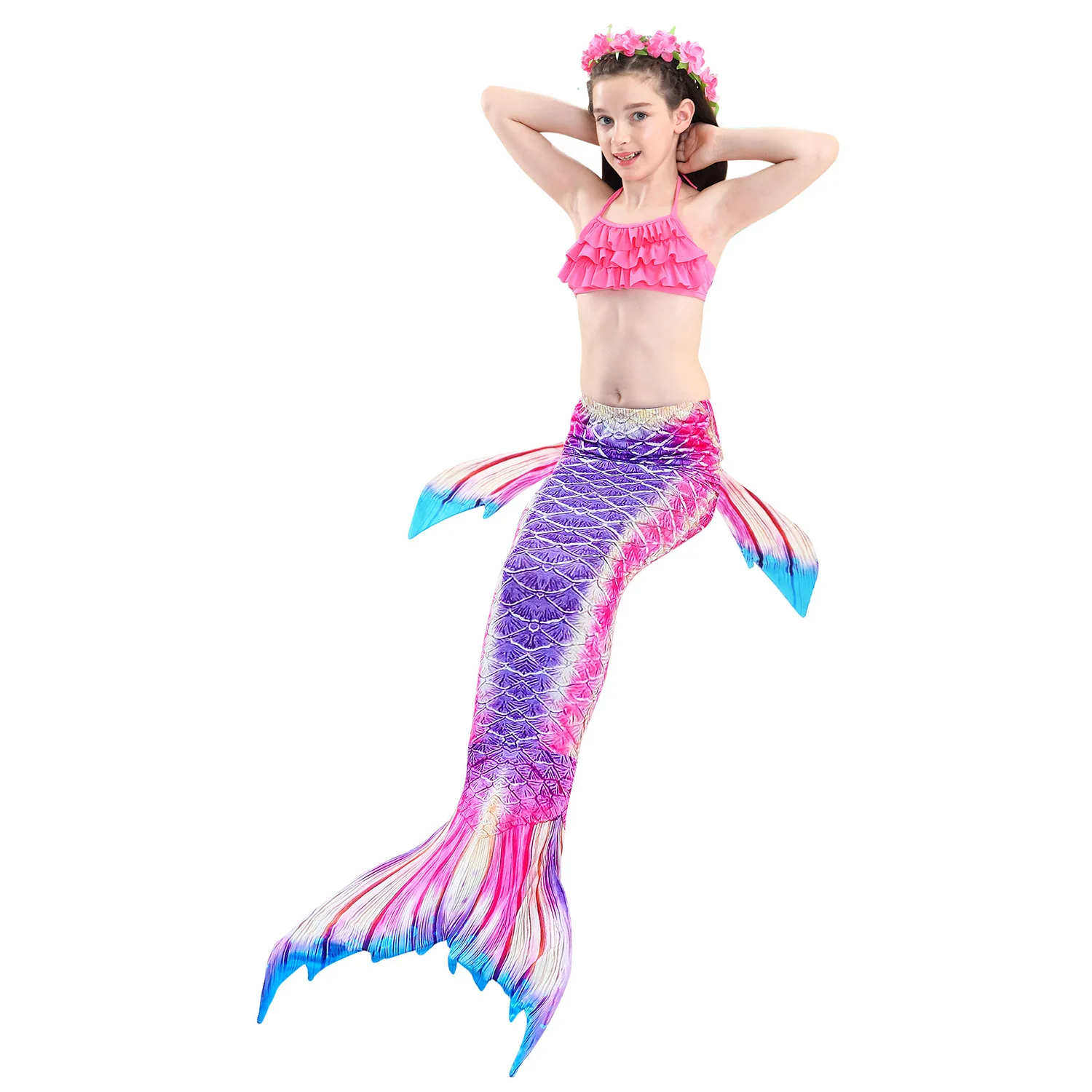 Mermaid tails with Monofin Fins Flipper mermaid Swimsuits swimming tail for Kids Girls Christmas Halloween Costumes