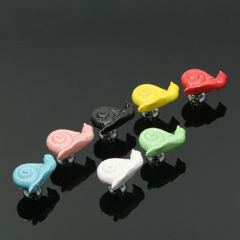 السيراميك الفن الطفل الكرتون مقبض الحديثة بسيط درج مجلس الوزراء خزانة الأسود والأبيض ثقب واحد مقبض