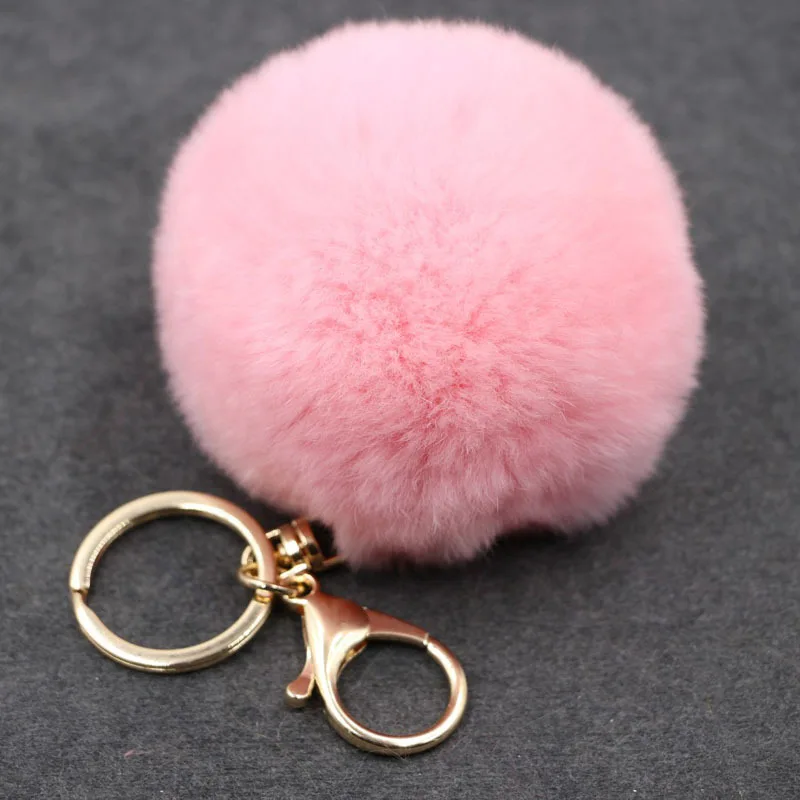 

17 Color Trinket Artificial Fur Ball Keychain Pompom Fur Keychains on The Bag Cute Fluffy Faux Pompon Pendant Accessories