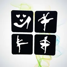 Танцовщица девушка дизайн Водонепроницаемый Полые трафареты татуировки женский боди-арт ноги руки татуировки паста шаблон стикер каблуки HG170