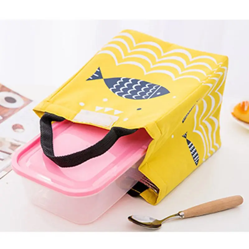 Желтая рыбка пищевая изоляционная сумка для хранения обеда сумка для пикника на открытом воздухе обеденная сумка для хранения изоляционная холодная Портативная сумка для льда