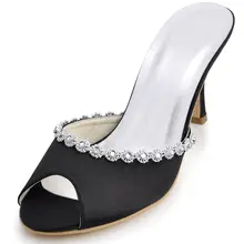 Neue 2017 tacones altos high heels rutschen schuhe alias kleid pantoletten sandalen kristall satin party sandalen frauen maultiere RR-173 YY