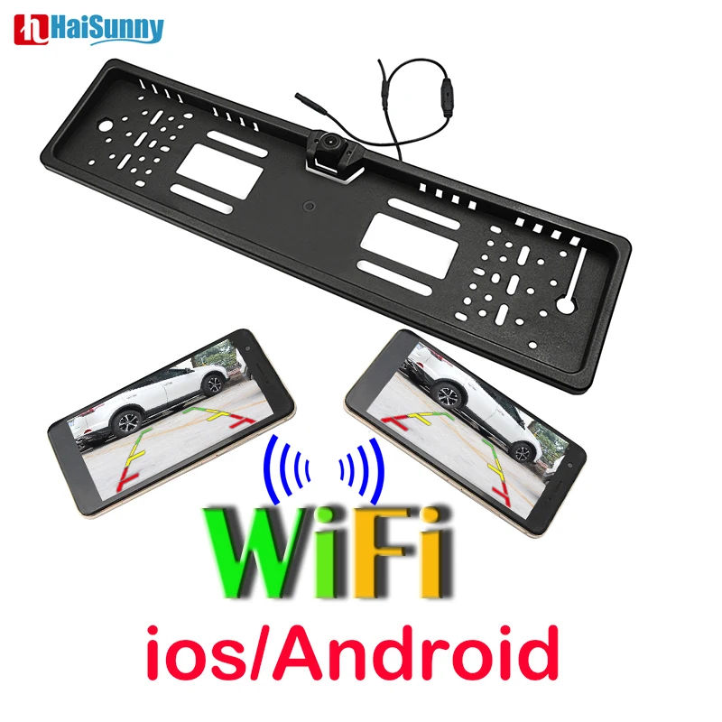 

WIFI Car European Russia License Plate Frame With Dash Cam Star Night Vision Backup Reversing Camera for iPhone Android
