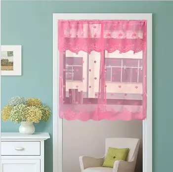 

Kitchen short sheer roman blinds curtains sheer panel tulle window treatment door curtains home decor rideaux