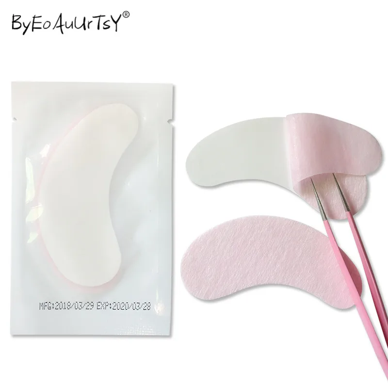 

50 pairs Eye Patches For Eyelash Extension Non-woven fabric Pink Pads Lint-free Eye Gel Patch eyelash extension Makeup Tools