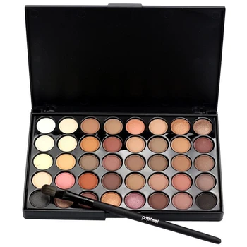 

popfeel Cosmetic Matte Eyeshadow Cream Makeup Palette Shimmer Set 40 Color+ Brush Set Matt Available maquiagem paleta de sombra