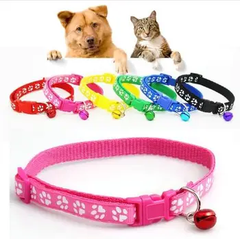 

50pcs/lot Adjustable Dog Pet Collars With Bells Charm Collar For Little Dogs Cat Collars Pet Supplies