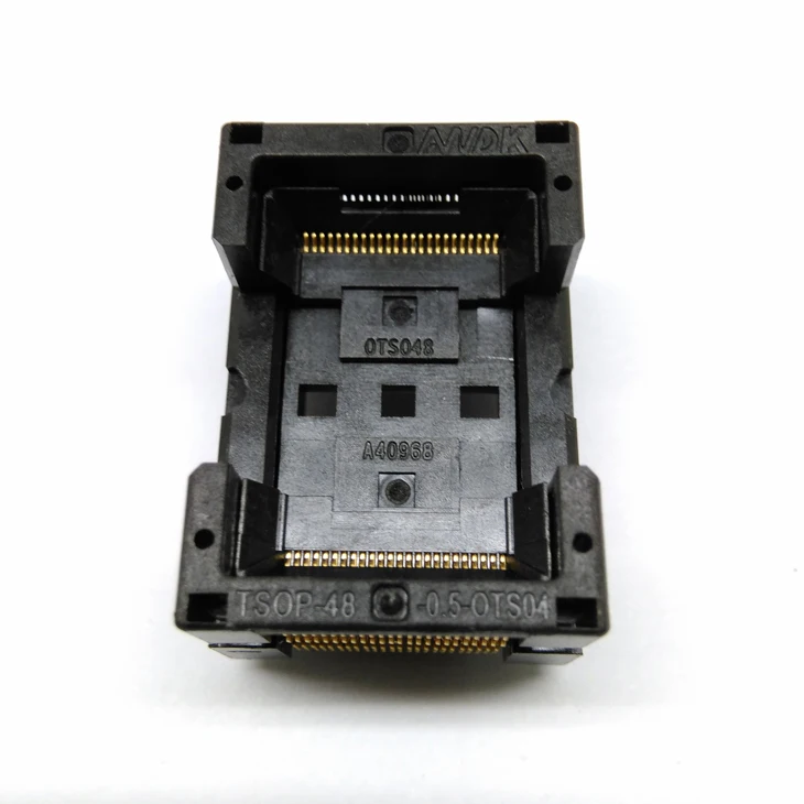 

TSOP48 Standard Open Top Burn in Socket Pin Pitch 0.5mm IC Test Socket IC Size 12x18.4mm IC354-048-D31/35P Programmer Adapter