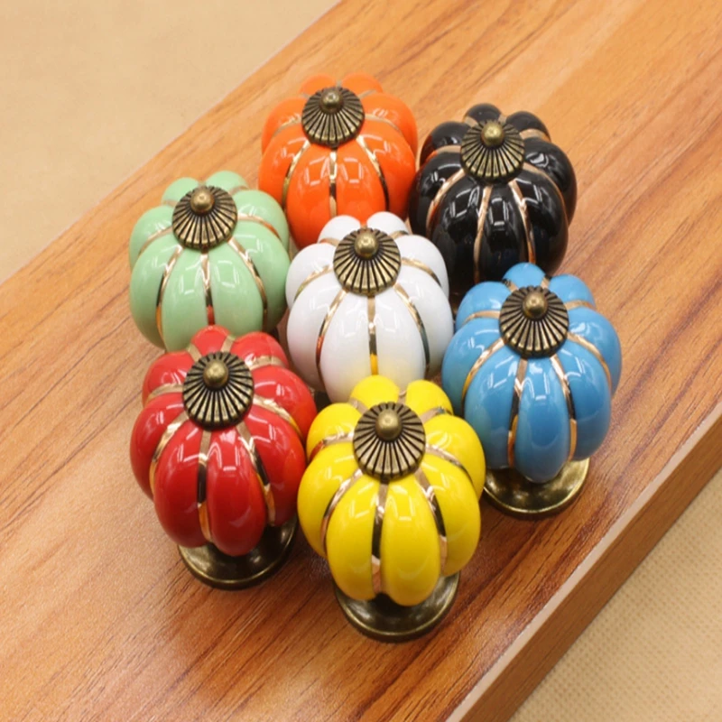 

1pcs drawer handle pumpkim colorful single hole