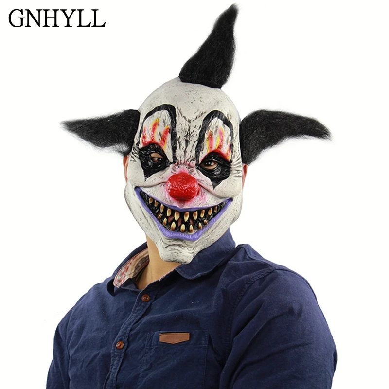 

GNHYLL HOT Scary Latex Horror Clown Mask Halloween Adult Costume Party Costumes Cosplay Mask Accessory