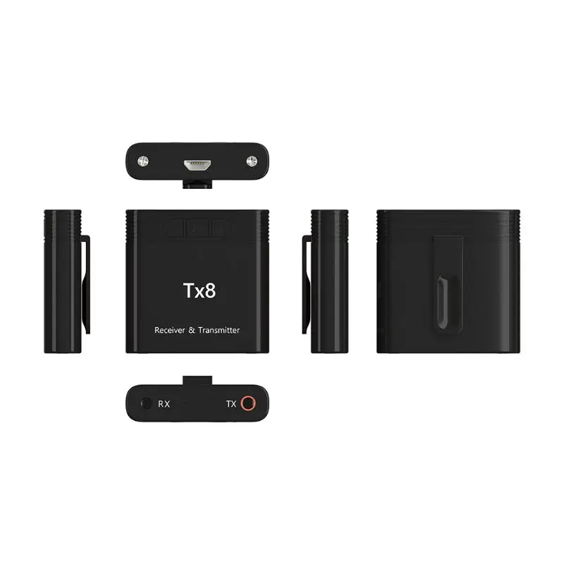 Free shipping New TX8 2 In 1 Bluetooth 5 0 Transmitter Receiver Adapter for TV PC Headphone Accessories