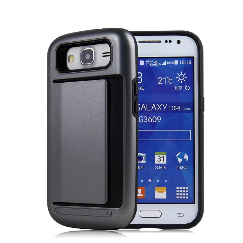 Wallet Case Cover Impact Resistant Protective Phone Case with Card Holder Slot For Samsung