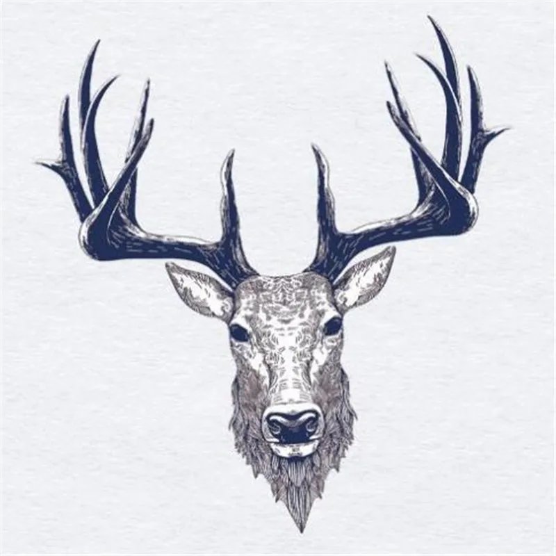 

Fashion Cartoon Patch Clothes 244MM Deer head Stickers Thermal Transfer Printing T shirt Women iron on patches for clothing