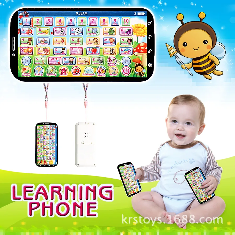 Детский английский Русский язык Learnin Touch3D телефон развивающие игры для детей& интерактивная игрушка телефон