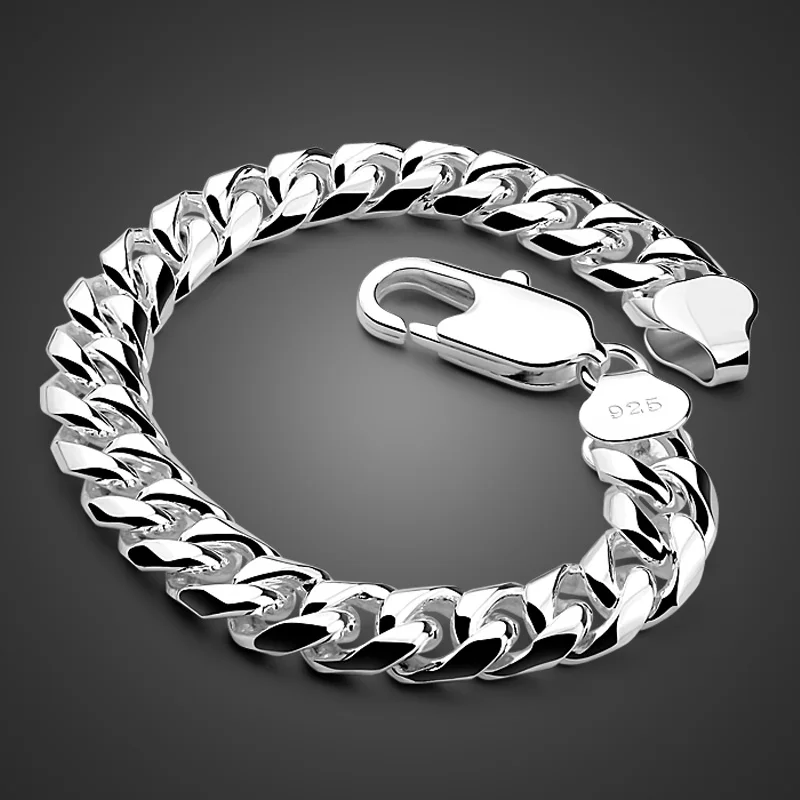 Fashion Silver Bracelet 925 sterling silver whip bracelet 10mm20cm size