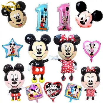 

Danuyli 112cm Giant Mickey Minnie Mouse foil ballon happy birthday decorations for Kids Baby shower Party baloon Toys